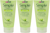 Simple gel limpiador facial refrescante en tubo, pack 3, limpieza suave.