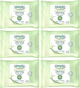 Simple toallitas faciales, empaque frontal de 25 unidades para uso diario.
