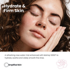 Simplified Skin bruma de rosa con aloe para piel calmada.