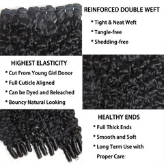 Sinuowei: paquetes de cabello humano negro natural con extremos en espiral para instalación rápida