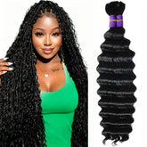 SJianFR cabello para trenzas boho con onda profunda, textura suave y natural.