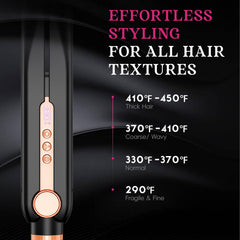SKIMI Airflow Styler con placas de titanio flotantes se deslizan sin enganchar.