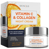 Skin 2.0 crema nocturna vitamina C y colágeno envase, ideal para iniciar la rutina.
