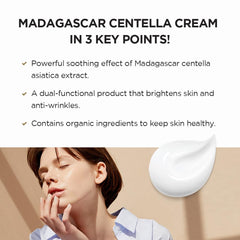SKIN1004 Madagascar Centella Cream, ingredientes orgánicos para un cuidado suave.