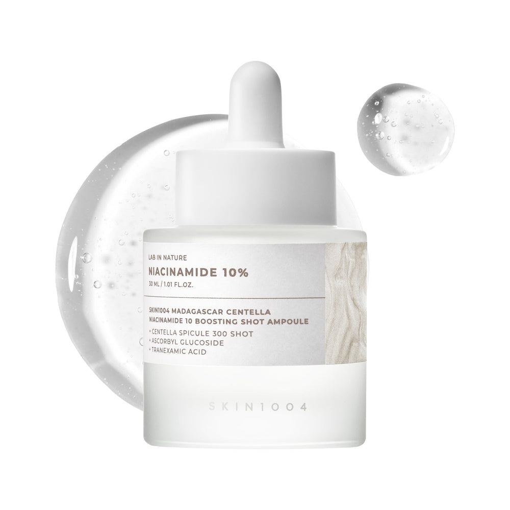 SKIN1004 Niacinamide 10% Boosting Shot bottle for daily hydrating care.