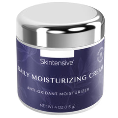 Skintensive crème hydratante pour peau fragile en flacon, hydratation quotidienne.