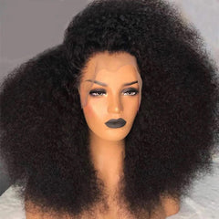 Skouty pre-plucked kinky curly wig enhances natural hairline.