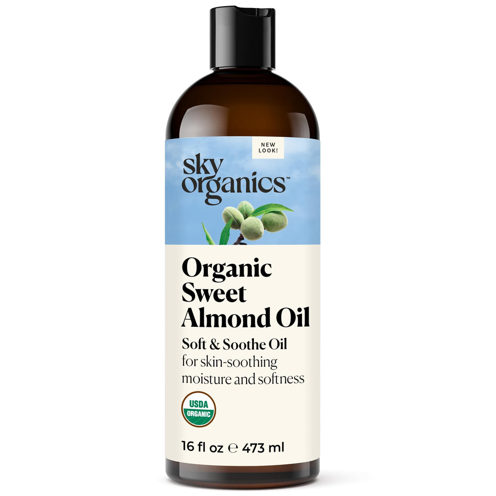 Sky Organics Aceite de Almendras Dulces – botella con aceite puro para hidratación diaria