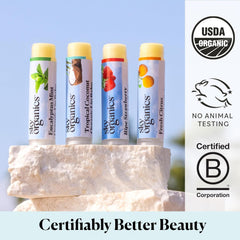 Sky Organics bálsamo labial paquete cuatro unidades: regalo ideal para hidratar labios
