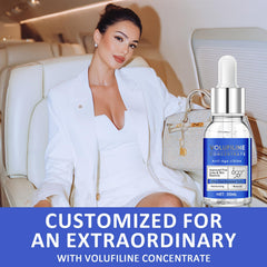 Aplicación de gotas de Skymore Volufiline Serum para humectación suave