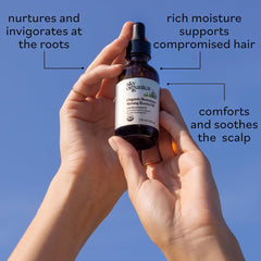 Sky Organics Rosemary Oil: aplicación en el cuero cabelludo para suavidad y brillo.