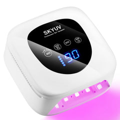 SkyUV lámpara UV LED inalambrica frente, ideal para manicuras en casa.