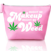 Skyvora bolsa maquillaje rosa, cuero vegano, detalle elegante para uso diario.