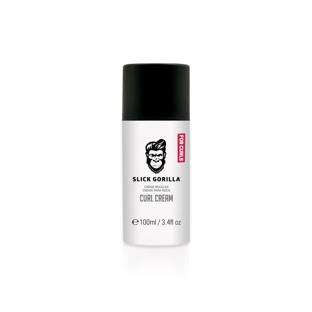 Slick Gorilla crema-rizos-hombre-botella: hidratación ligera que define rizos con movimiento.