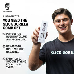 Peine de dientes anchos Slick Gorilla para desenredar sin esfuerzo.