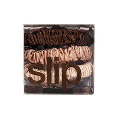 SLIP skinny scrunchies marrón-claro: color que combina y cuida la fibra