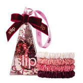 Scrunchies Slip rojos carmín para peinados suaves sin tirones