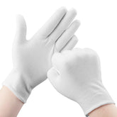 Guantes de algodon blancos de SLWJAXGT, tacto suave para cuidado de manos.