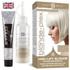 Smart Beauty Platinum Blonde Dye embotellado, tono plateado ideal para rubio frío