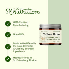 SMNutrition bálsamo para cuerpo con miel y cera de abeja, hidratación prolongada