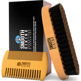 SMOOTH VIKING BEARD CARE: cepillo-barba natural de cerdas de jabali para distribuir aceites.