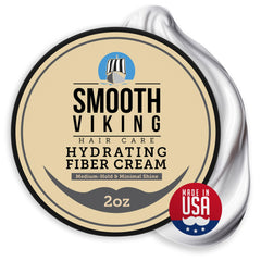Smooth Viking crema de fibra hidratante en bote para cabello hidratado.