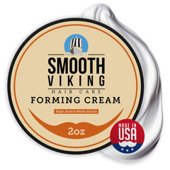 Smooth Viking Forming Cream, botella 2oz, fijación duradera para cabello masculino.