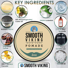 Smooth Viking Pomada base agua facilita la aplicación en cabello.