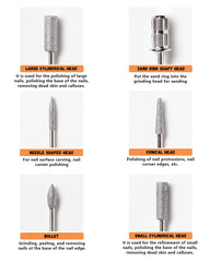 Brocas de uñas con tallo 3/32 de pulgada de Snmzlc para uso profesional.