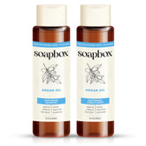 Soapbox Argan Shampoo en botella, brillo suave para el cabello.
