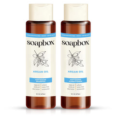 Soapbox Argan Shampoo en botella, brillo suave para el cabello.