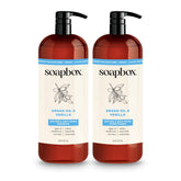 Soapbox Shampoing Argan, flacon 1L, démêlage et douceur