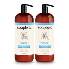 Soapbox Shampoing Argan, flacon 1L, démêlage et douceur