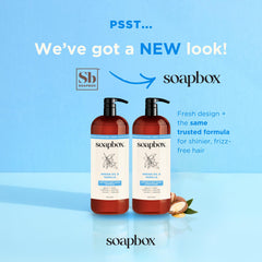 Soapbox Shampoing Argan, texture mousse, volumisant et frisés sous contrôle