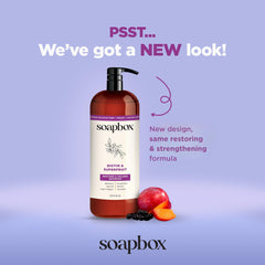 Soapbox Biotin Superfruit Conditioner – bouteille 1 L, démêlage et douceur