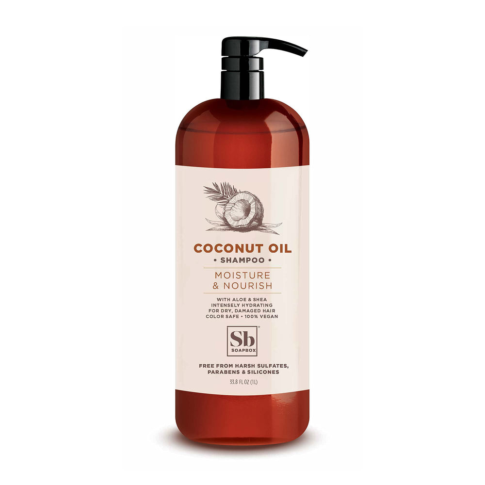 Soapbox shampooing coco bouteille 33oz, hydratation durable pour cheveux secs