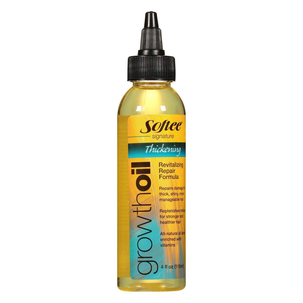 Softee aceite de crecimiento engrosador, botella para uso diario en el cabello.