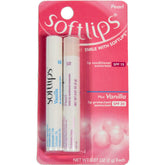 SoftLips perlado SPF15 en empaque elegante para labios suaves y protegidos.