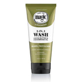 SoftSheen Magic Beard Wash, botella frontal 3 en 1 para barba y piel.