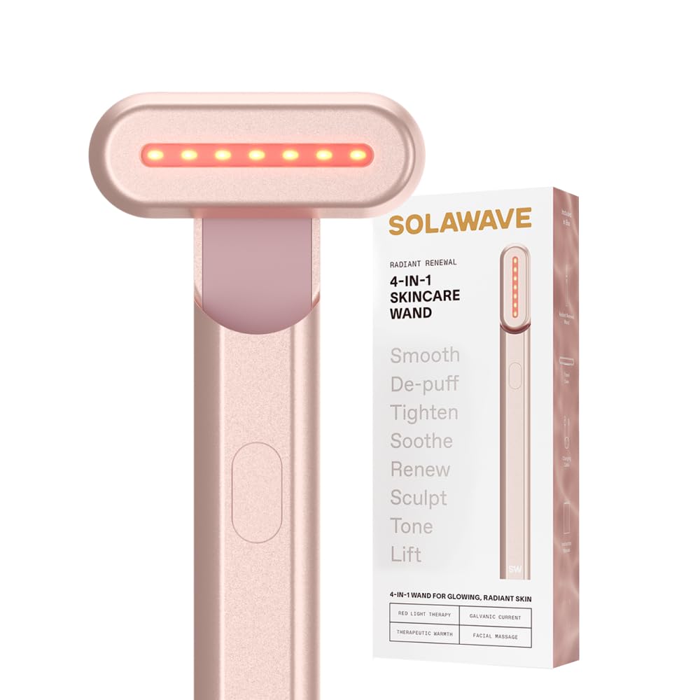 Solawave lumière rouge 4-en-1 pour une peau éclatante à domicile.