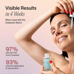 Solawave Renew Complex Serum, ingredientes naturales: aloe vera y ácido hialurónico para hidratación.