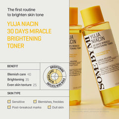 SOME BY MI Yuja Niacin Toner etiqueta clara y diseño sostenible