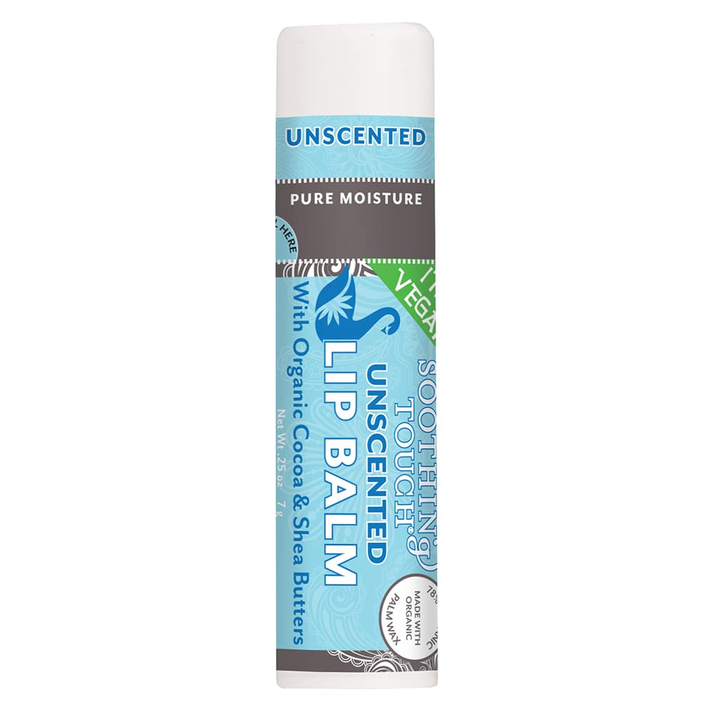 Soothing Touch bálsamo labial vegano sin aromas en empaque compacto para llevar