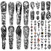 SOOVSY tatuajes temporales brazo completo con león realista para fiestas y eventos