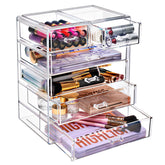 Sorbus organizador acrílico para maquillaje con 6 cajones, fácil acceso y organización.