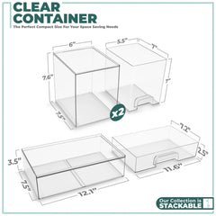 Sorbus organizador baño acrílico, transparente y práctico para artículos de cuidado diario.
