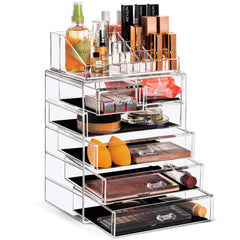 Sorbus organizador acrílico con 6 cajones para maquillaje, fácil acceso