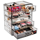 Sorbus organizador maquillaje acrílico seis cajones, facilita acceso rápido a productos de belleza