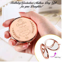 Soulpetals espejo con grabado dedicatoria para hija, regalo sentimental.