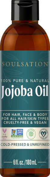 SOULSATION Aceite de Jojoba puro en envase de 6 oz para piel suave